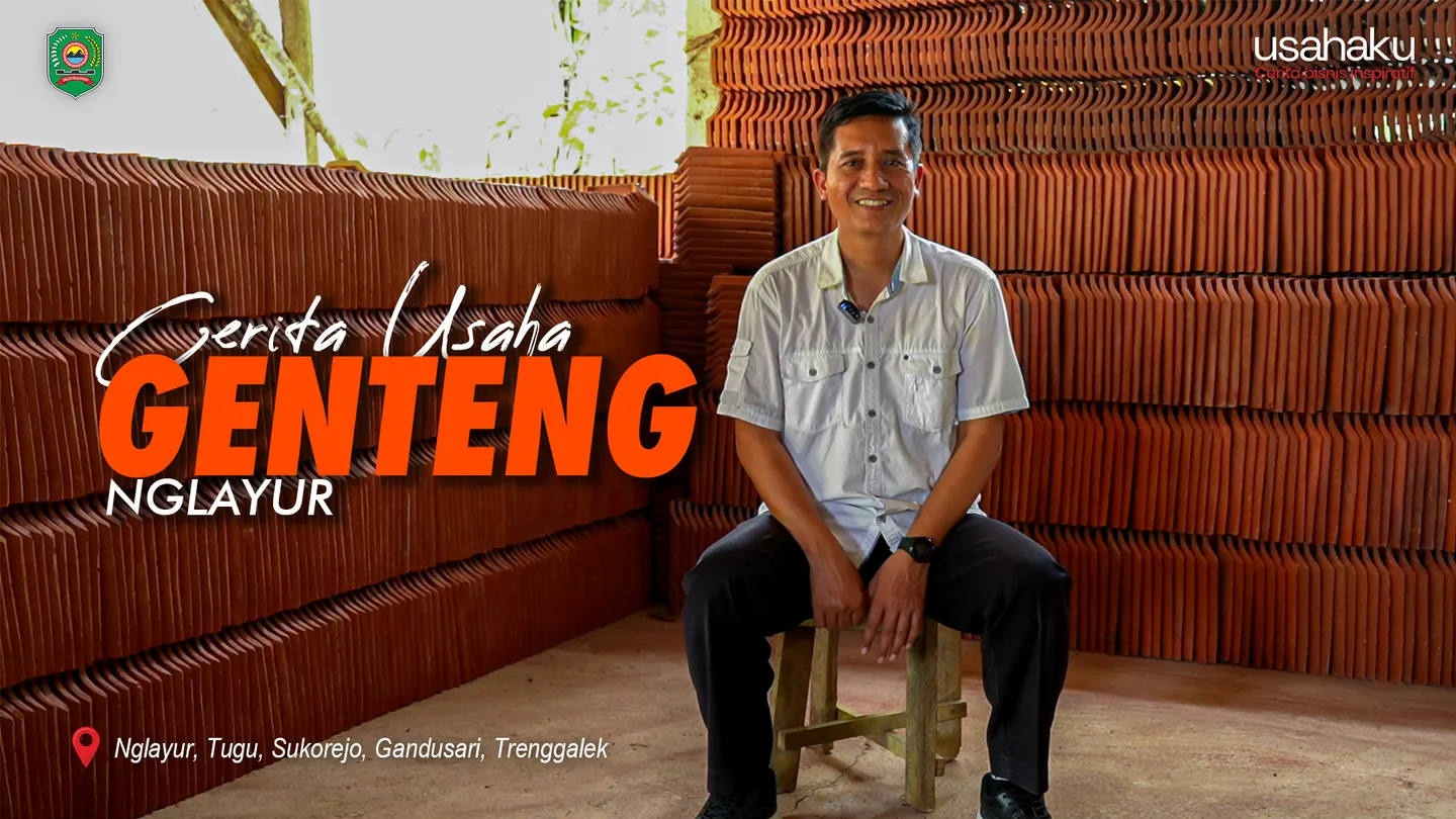Thumbnail YouTube Genteng Nglayur menampilkan foto narasumber dan perajin dengan judul oranye kontras.